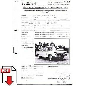 1969 BMW 1800 FIA homologation form PDF download